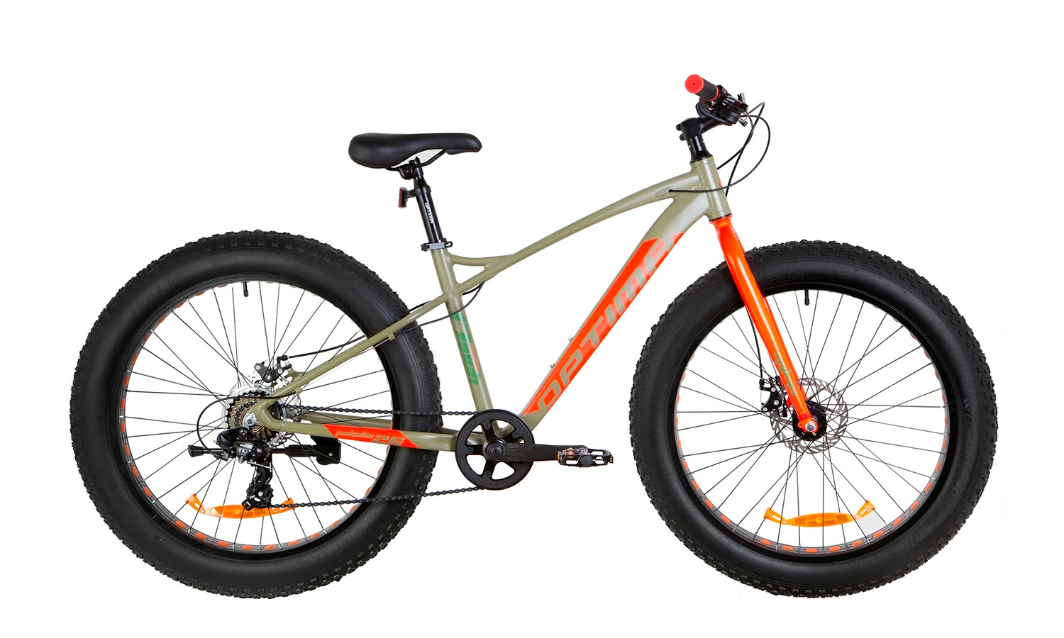 Фотография Велосипед 26" Optimabikes PALADIN DD (2019) 2019 Зелено-красный